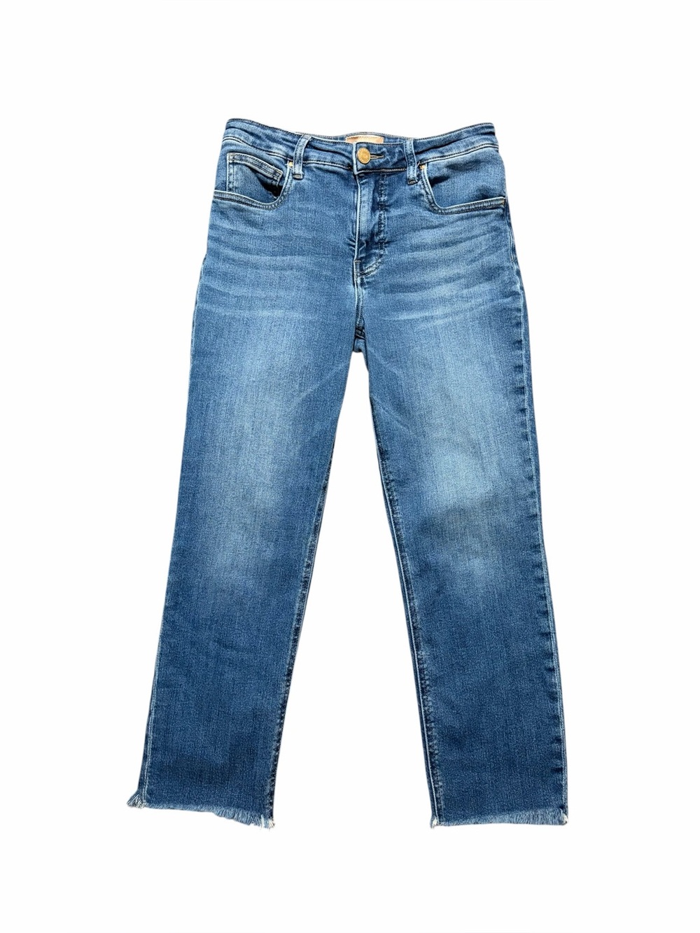Kut from the Kloth Rachael Fab Ab Raw Hem Relaxed Fit Mom Cropped Size 4